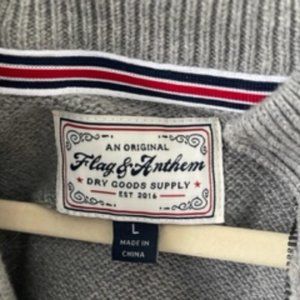Flag & Anthem Henryville 1/4- Zip Pullover Sweater MENS (Light Gray color)